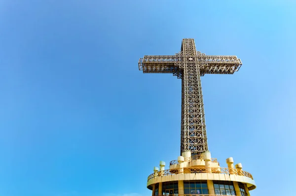 Millennium Çapraz Vodno Dağı Hill Üsküp Makedonya Yukarıda Üstünde — Stok fotoğraf