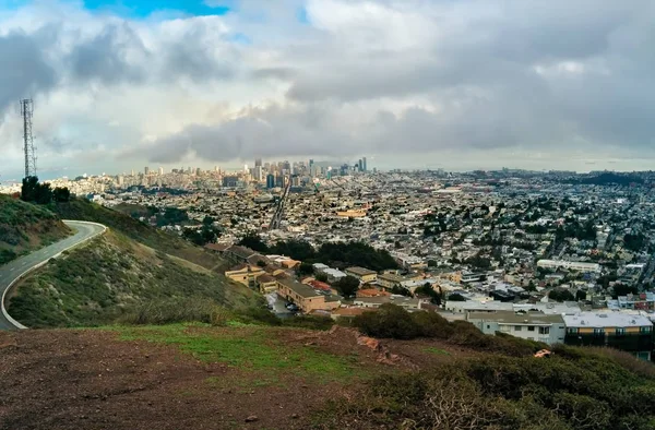 Άποψη Του Ορίζοντα Του Λος Άντζελες Από Mulholland Drive Στο — Φωτογραφία Αρχείου