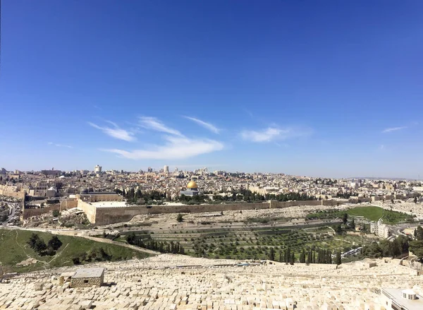 Jerusalem Eski Şehir Panoraması Srail — Stok fotoğraf