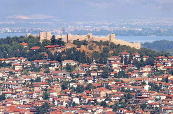 马其顿共和国奥赫里德镇空中 — 图库照片