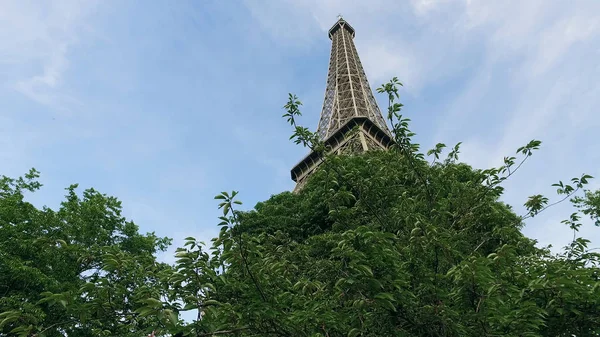 París Francia Circa Mayo 2017 Vista Icónica Torre Eiffel Durante — Foto de Stock