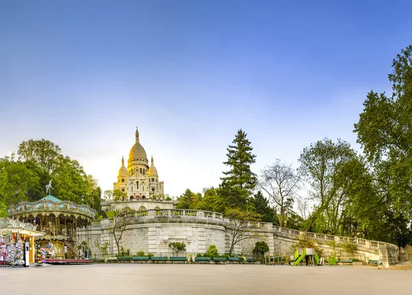 Basilikan Sacre Coeur Paris Frankrike — Stockfoto