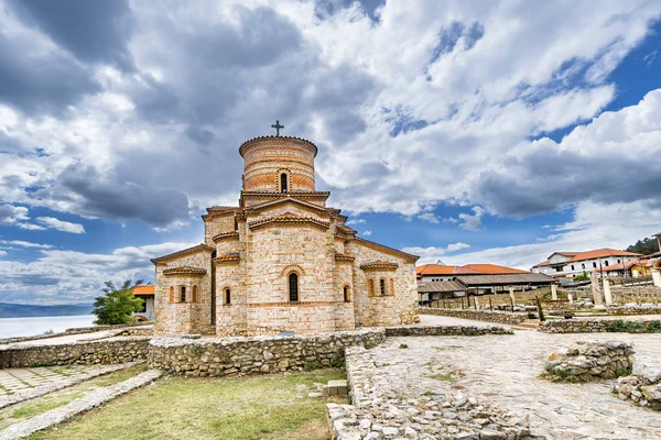 Clement Kerk Site Van Plaosnik Ohrid 893 Gebouwde 2002 Gereconstrueerd — Stockfoto