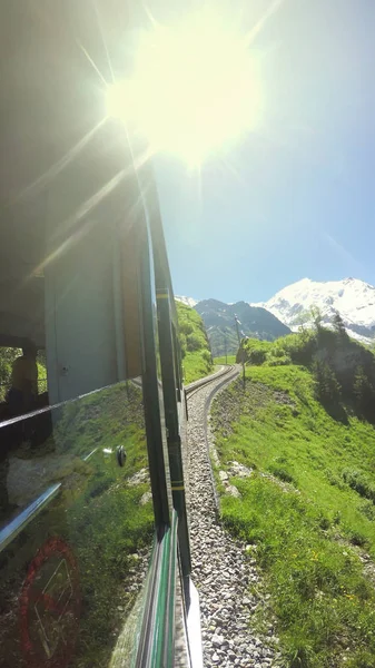 Mont Blanc Tramway Jalur Kereta Api Gunung Haute Savoie Prancis — Stok Foto