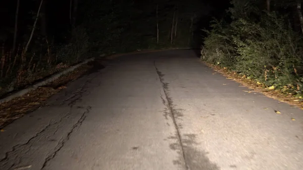 Condução Estrada Rural Noite — Fotografia de Stock