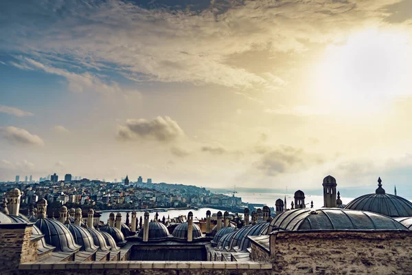 Syleymaniye Moschee Komplex Auf Sonnenuntergang Hintergrund — Stockfoto