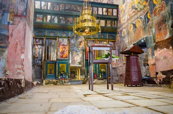 Интерьер Старинной Православной Церкви Монастырь Трескавец Прилепе Македония — стоковое фото
