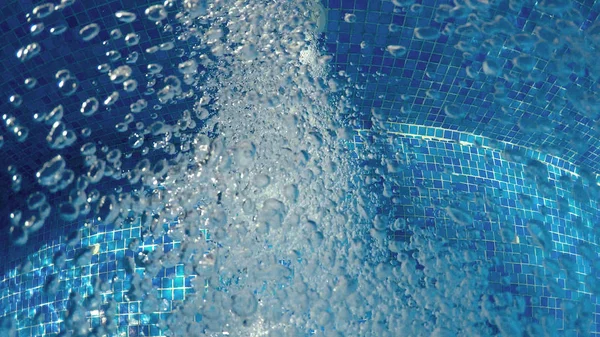 Burbujas Agua Cristalina Azul Fresca Piscina Termal —  Fotos de Stock