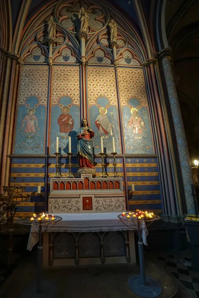 Παρίσι Γαλλία Circa Μαΐου 2017 Εσωτερικό Της Notre Dame Στο — Φωτογραφία Αρχείου