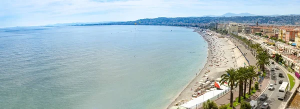 Hava Panoramik Nice Halk Plajı Yaz Gün Fransa — Stok fotoğraf