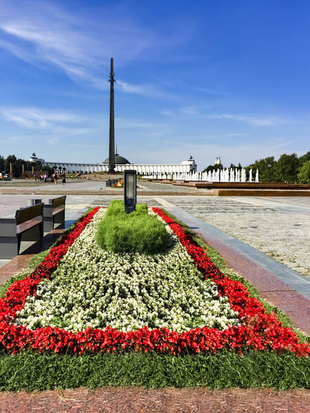 MOSCOW, RUSSIA - AUGUST 06, 2016: Memorial complex on Poklonnaya hill with Victory monument