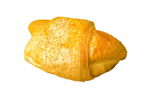 Färsk Croissant Isolerad Vit Bakgrund — Stockfoto