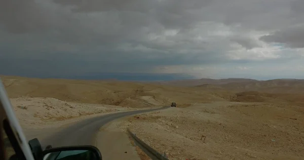 Guidare Pov Strada Rurale Nel Deserto Israele — Foto Stock