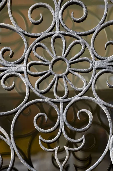 Geschweißte Geschmiedete Dekorative Gealterte Rostige Metallgittergitter Gittertor Detail Venedig Italien — Stockfoto