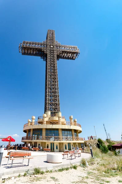Tisíciletí Kříž Vrcholu Kopce Hory Vodno Nad Skopje Makedonie — Stock fotografie