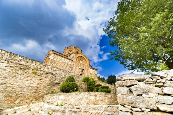 Ohrid Macedonia Hermosa Iglesia Jovan Kaneo Lago Ohrid Verano Casco —  Fotos de Stock