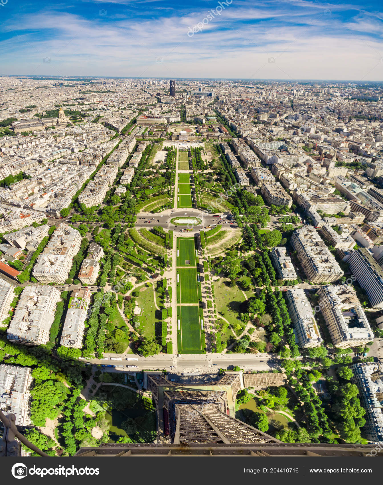 Aerial View Champ Mars Eiffel Tower Paris Stock Photo C Zefart