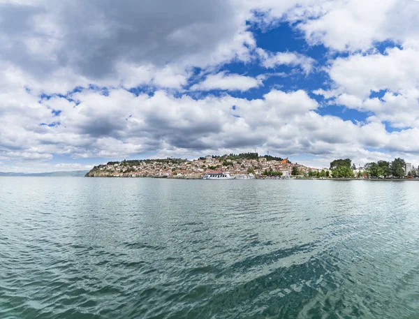 Uitzicht Het Historische Deel Van Ohrid Stad Macedonië Fyrom Die — Stockfoto