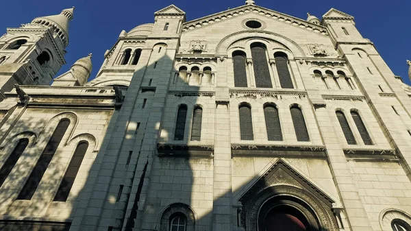 Vista Cinematográfica Arquitectura Exterior Basílica Sacre Coeur Montmartre París Francia — Foto de Stock