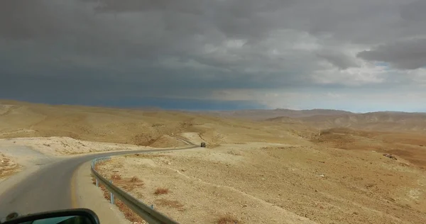 Guidare Pov Strada Rurale Nel Deserto Israele — Foto Stock