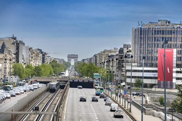Paris Fransa Mayıs 2017 Yaklaşık Araba Metro Tren Trafik Ile — Stok fotoğraf