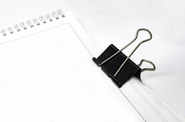 Paper Black Clip Office Background Selective Focus — Stock Photo, Image