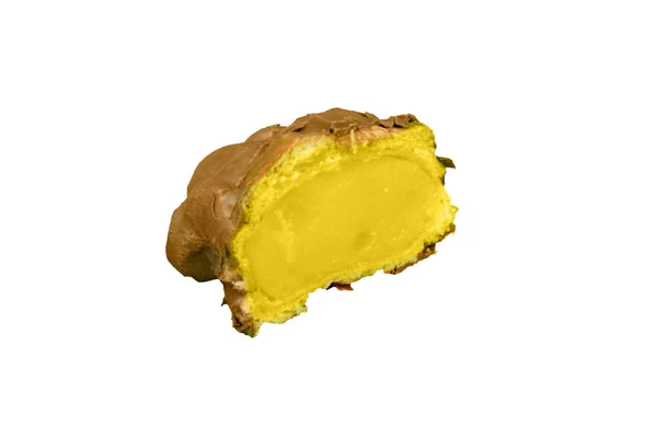 Cioccolato Crema Eclair Crema Crema Ciambelle Isolato Sfondo Bianco — Foto Stock