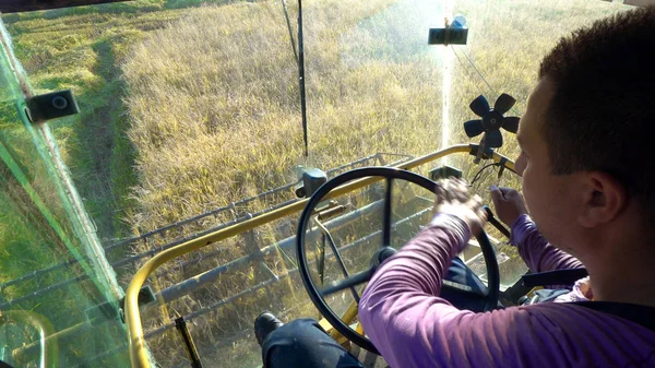 Zemědělství Kombajn Kombinovat Střihači Shromažďování Rýže Pšenice Plodin — Stock fotografie