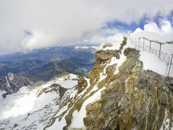 Panoramic View Refuge Gouter Popular Starting Point Attempting Ascent Mont — Stock Photo, Image