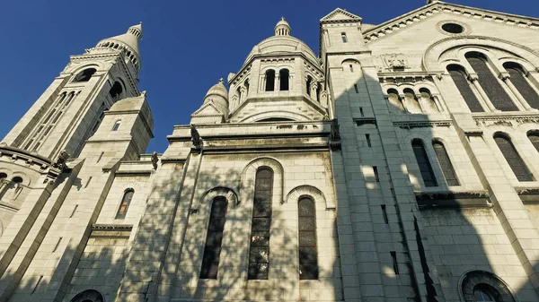 Vista Cinematográfica Arquitectura Exterior Basílica Sacre Coeur Montmartre París Francia — Foto de Stock