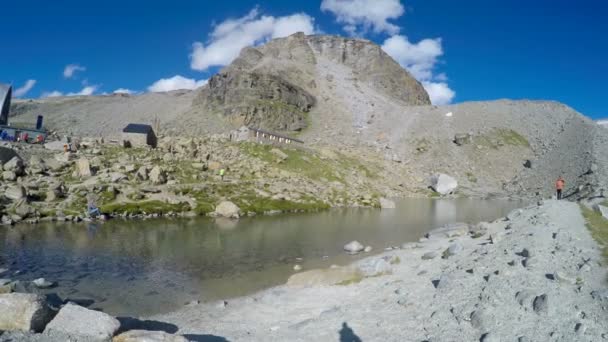 Alpiniste Pov Vittorio Emanuele Refuge Refuge Lors Une Expédition Sommet — Video