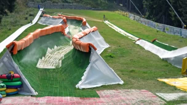 Glissière Eau Tube Est Attraction Estivale Populaire Bansko Bulgarie — Video