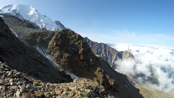 Альп Панорамний Вид Gouter Маршруту 3600 Вимірювачів Шамоні Франція Мон — стокове відео