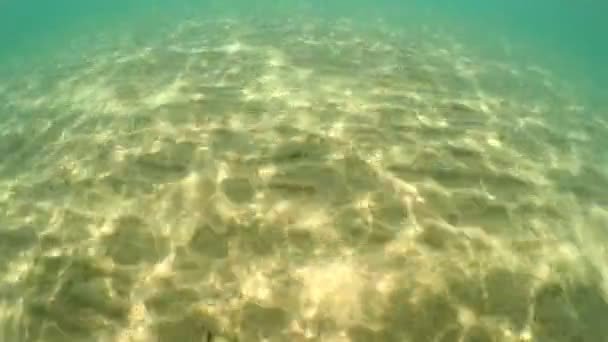 Přírodní Pozadí Moře Písku Podlahu Odrazem Světla Paprsky Slunce Svítí — Stock video