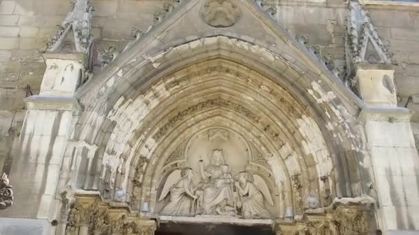 Eingangstor Der Kirche Des Heiligen Severin Lateinischen Viertel Paris — Stockvideo