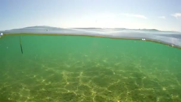 Sfondo Naturale Superficie Dell Acqua Mare Con Vista Sul Pavimento — Video Stock