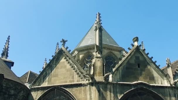Exterior Church Saint Severin Latine Quartier Paris — Stock videók