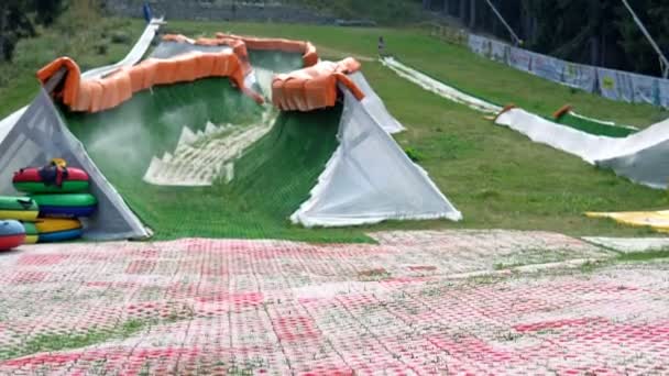 Glissière Eau Tube Est Attraction Estivale Populaire Bansko Bulgarie — Video