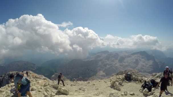 Top Van Hoogste Berg Van Slovenië Triglav 2864 Nazomer Zoals — Stockvideo