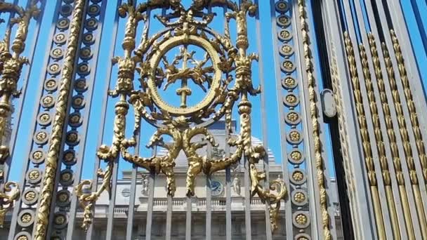 Puerta Entrada Principal Del Palais Justice París Francia Soleado Día — Vídeo de stock