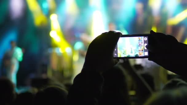 Enregistrement Prise Photos Avec Téléphone Intelligent Concert Concert Public Pas — Video