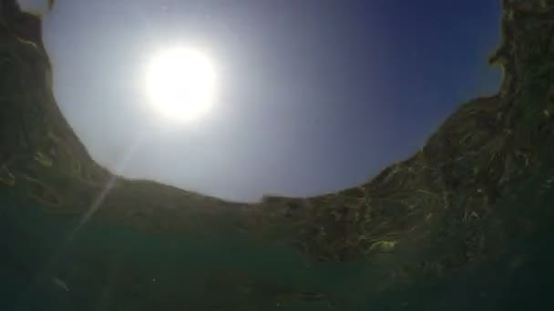 Unterwasser Ansicht Der Natur Szene Hintergrund Der Sonne Scheint Durch — Stockvideo