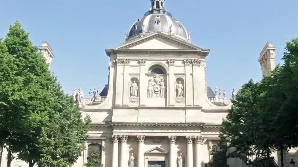 Patio Cercano Del Antiguo Edificio Histórico Universidad Sorbona París Francia — Vídeo de stock