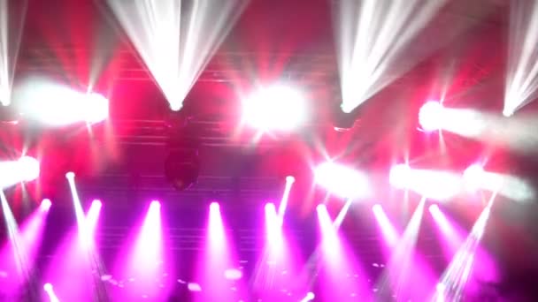 音乐会舞台 Led 激光照明光束的抽象镜头背景 — 图库视频影像