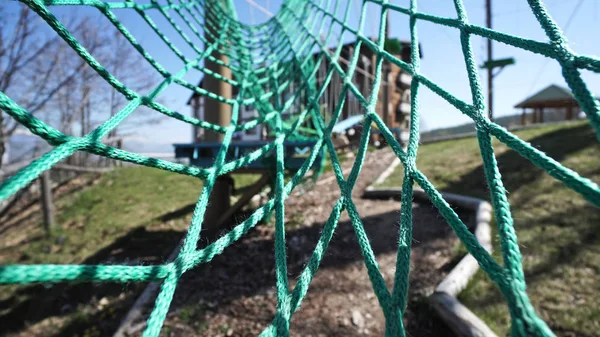 Přesunout Pov Dobrodružství Horolezectví Vysoký Drátěný Park Kurz — Stock fotografie