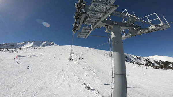 Pov Bir Bakış Açısı Açık Hava Teleferik Bansko Bulgaristan — Stok fotoğraf