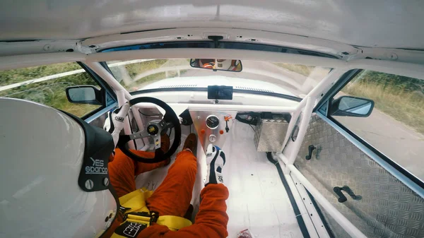 Kocani Macédoine Jun 2018 Pov Tourné Intérieur Une Voiture Sport — Photo