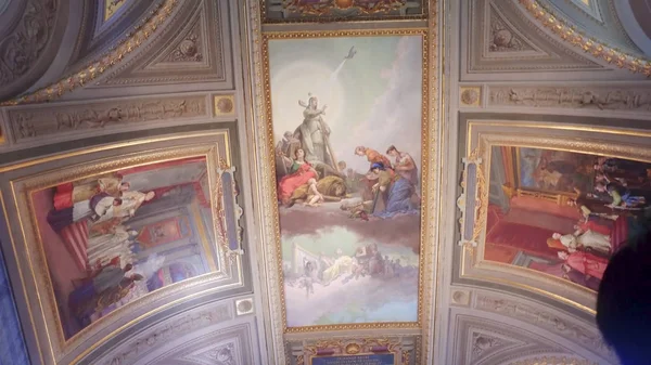 Rome Italy June 2017 Paintings Walls Ceiling Gallery Maps Vatican — Stock Photo, Image