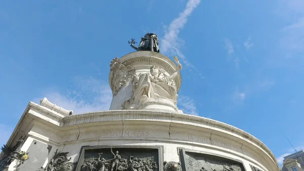 Bronze Statue Marianne Center Place Republique Square Paris France Marianne — Stock Photo, Image