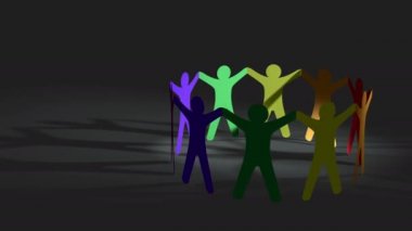 Lgbt hareketinin multisexual yönlendirme, kağıt bebek insanlar keser daire, döngü arka plan döndürme